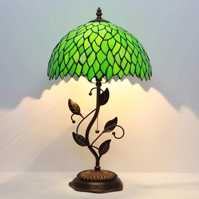Tiffany Table Lamp Stained Glass Bedside Reading Light W12H19 inch