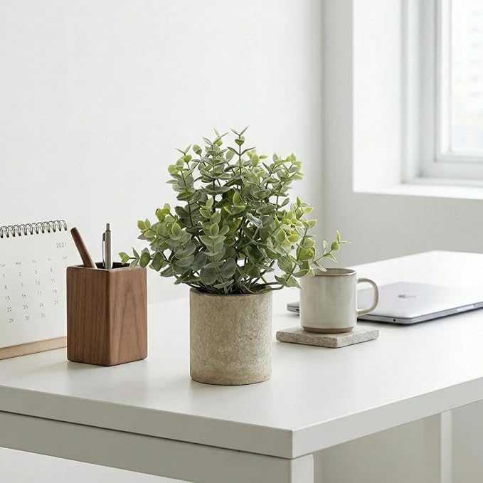 ALAGIRLS 2 Pack 10" Small Fake Plants Small Plants for Bedroom Office Decor