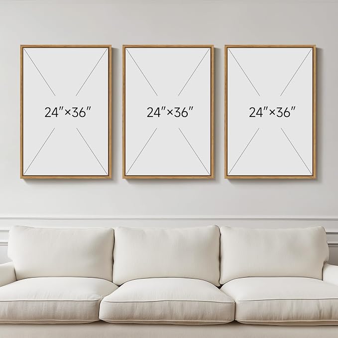 Framed Forest Mountain Wall Art for Living Room, 3 Piece Green Pine, 24x36 | Watercolor, Nature, Pine tree print, Foggy scenic, Landscape, Minimalist, Bedroom decor, Home office, Hallway, Canvas artwork