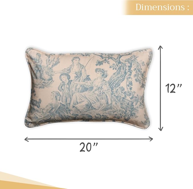 Maison d' Hermine Throw Pillow Covers 100% Cotton (12" x 20" - Pack of 1)