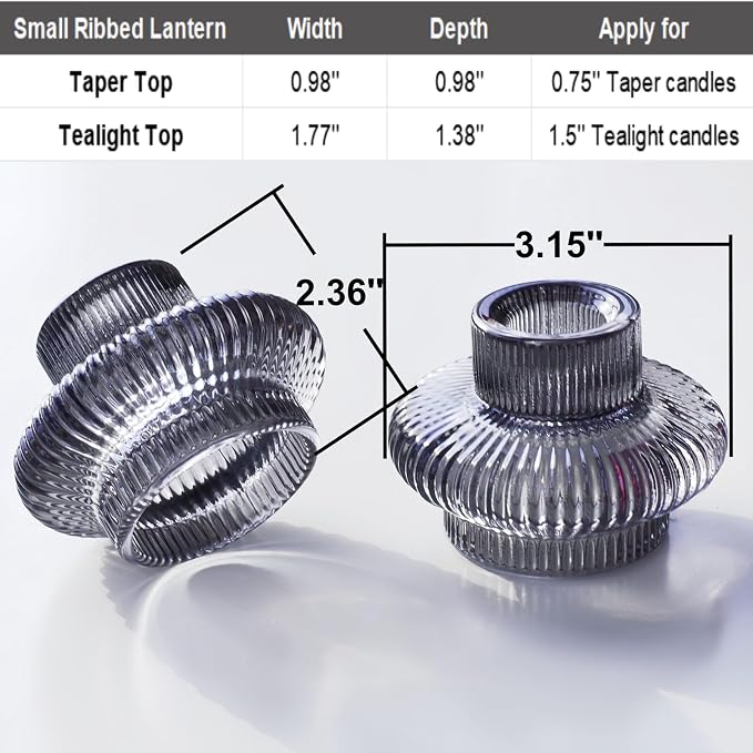 VOHO Smoky Grey Taper Candle Holders Set of 6, Candle Sticks Holder Decor