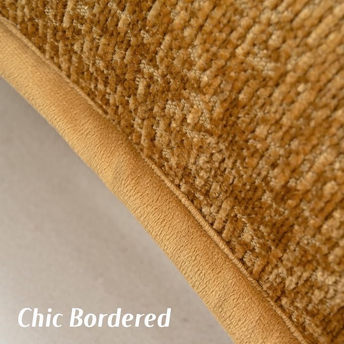FUTEI Pack of 2 Chenille Soft Throw Pillow Covers 12x20 Inch, Tobacco