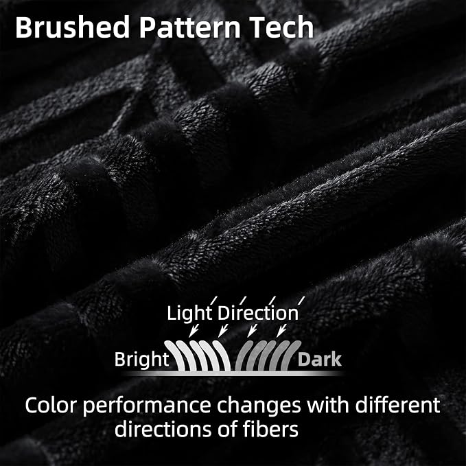 Whale Flotilla Flannel Fleece Bed Blanket Queen Size, Black | Lightweight Breathable Soft Bedspread, Plush Fluffy Coverlet Chevron Design Decorative Blanket for All Season, 90x90 Inch
