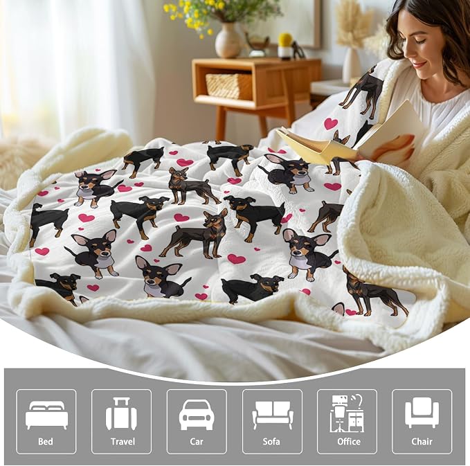 BlessLiving Red Hearts Dog Cat Print Blanket Twin Plush | Kids; BlessLiving Red Hearts Dog Cat Print; Plush; Blanket; Cute; Puppy; for; Adults; 3D; Animal; Gift; Pet; Lovers