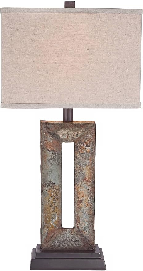 Tahoe 26" Tall Table Lamp Set of 2 Rectangle Faux Slate Rustic