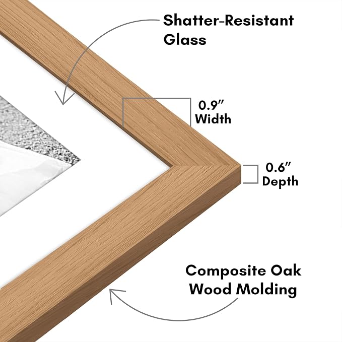 Americanflat Set of 7 Picture Frames with Shatter-Resistant Glass - Gallery Wall Frame Set with One 11x14, Two 8x10 and Four 5x7 Frames - Signature Collection - Dark Oak | Includes one 11x14, two 8x10 and four 5x7, shatter-resistant glass, hanging hard...