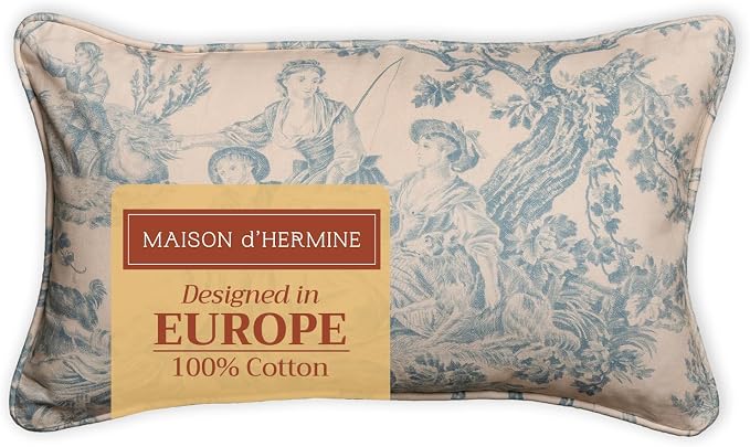 Maison d' Hermine Throw Pillow Covers 100% Cotton (12" x 20" - Pack of 1)