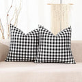 CARRIE HOME Black and White Buffalo Plaid Outdoor Pillow Covers 20x20 Set of 2, 20 x 20 Modern Farmhouse Decor Couch Pillows, Black White Winter Christmas Plaid Throw Pillows (No Pillow Inserts) | Set of 2 Black Pillow Covers 20 x 20, Vintage Farmhouse...