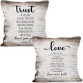 Christian Scripture Trust in the Lord Love is Patient Throw Pillow Covers 18x18 Set of 2, Bible Verse Proverbs Corinthians Decor Pillow Cases for Bedroom Living Room, Religious Pillowcases