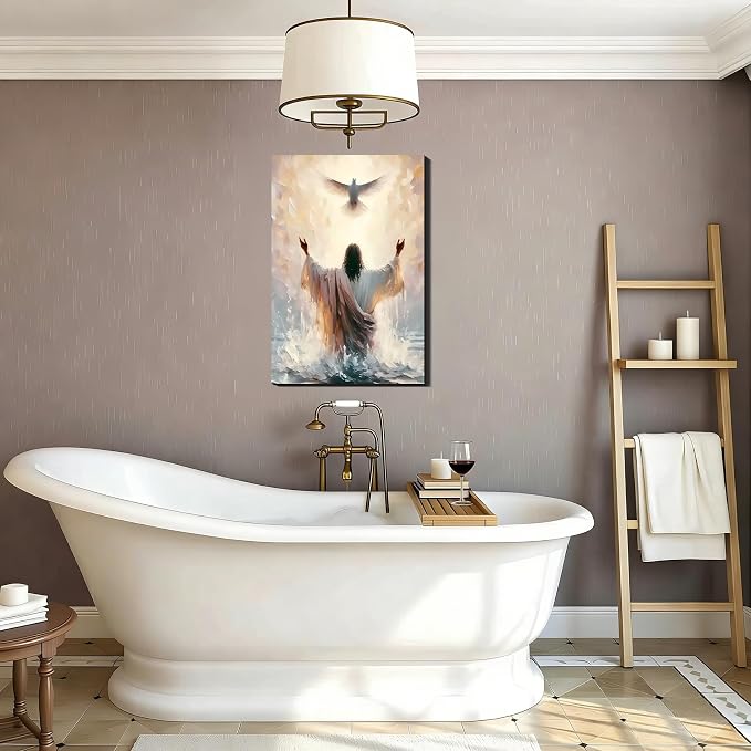 Jesus Dove Inspiring Wall Art, Freedom Picture Posters Prints Wrapped Canvas Wall Decor Artwork Painting for Bedroom, Living Room,Bathroom, Bar, Office Classic Home Decoration