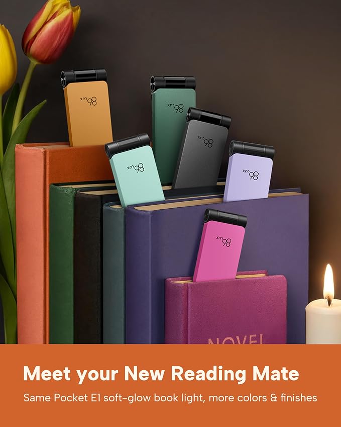 86lux Book Light, Rechargeable Reading Lights for Books in Bed