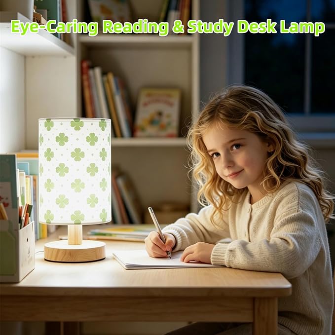 Lucky Four‑Leaf Clover Table Lamp for Bedroom Decor Dimmable Bedside Lamp