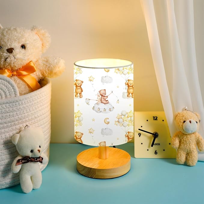 VIHOSE Bear Kids Table Lamp for Bedroom Kids Lamps for Girls Room