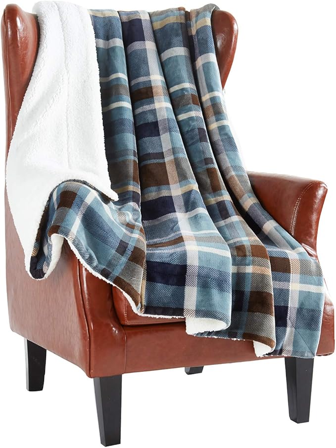 MERRYLIFE Sherpa Throw Blanket Ultra-Plush Comfort | Decorative, Soft, Colorful | Home, Couch, Outdoor, Travel Use (Greenland, 60" 70")