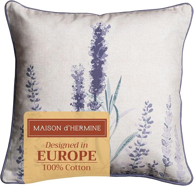 Maison d' Hermine Throw Pillow Covers 100% Cotton (20" x 20" - Pack of 1)