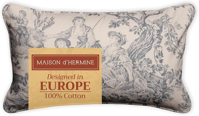 Maison d' Hermine Throw Pillow Covers 100% Cotton (12" x 20" - Pack of 1)