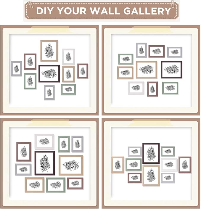 Funtopia Picture Frames, 10 Pack Picture Frames Collage Wall Decor | Gallery Wall Frame Set for Wall or Tabletop Display, Multi-size with 8x10, 5x7, 4x6 Family Photo Frames