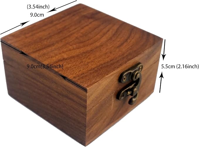2PCS/PACK Walnut Wood Box for Crafts, Jewelry Box and Watch Box Wooden Keepsake Box Gift (Walnut Box-2PCS/PACK)