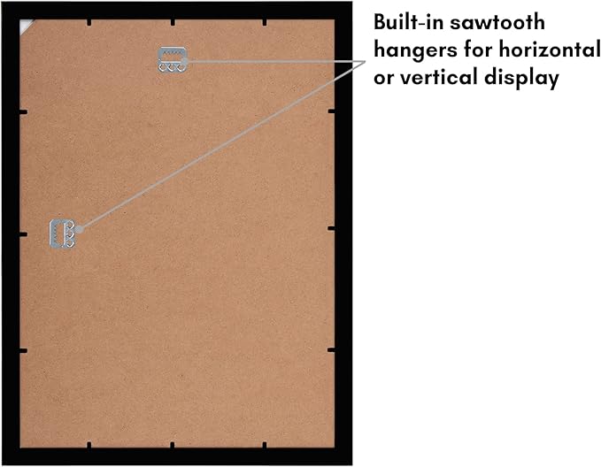 Americanflat 12x16 Picture Frame with Shatter-Resistant Glass - Use as 8x12 Frame with Mat or Display 12x16 Photo Without Mat - Signature Collection - Picture Frames for Wall Display - Black