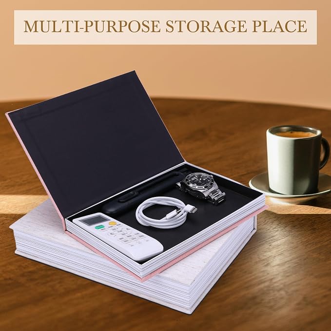 XKDOUS 3 Pack Linen Decorative Books for Home Decor Coffee Table Book Boxes