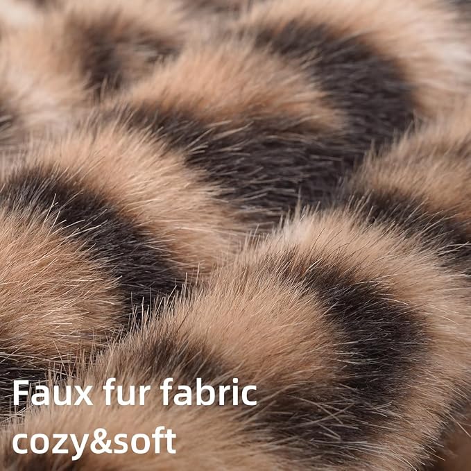 cygnus Faux Fur Cheetah Print Pillow Covers 18X18 inch | Set of 2 Leopard Pillowcase Fluffy Fuzzy Decorative Square Throw Pillows for Couch Sofa Living Room Bedroom Decor