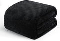 Exclusivo Mezcla Soft Waffle Fleece Bed Blanket Twin XL Size, Black | Lightweight Plush Blanket for Bed, Couch, Sofa, Cozy Fluffy Design for Bedroom, Guest Room, All Season, 90x66 Inches