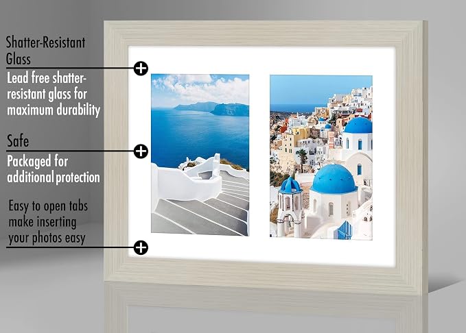 Americanflat 4x6 Double Picture Frame - Engineered Wood - Light Wood