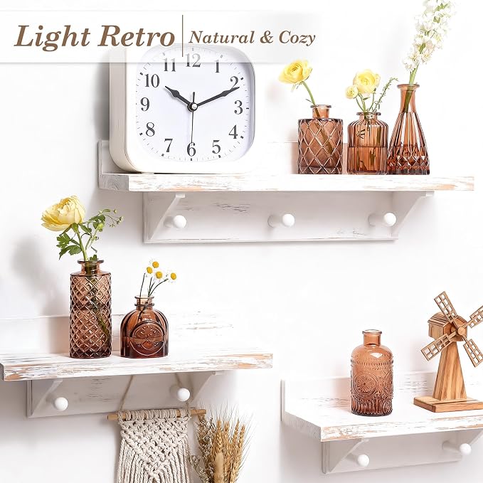TBWIND 12-Piece Glass Bud Vase Set – Small Caramel Coffee Brown | Etched Glass Vases with Unique Shapes and Weighted Base for Windowsills, Bathrooms, and Table Centerpiece Décor