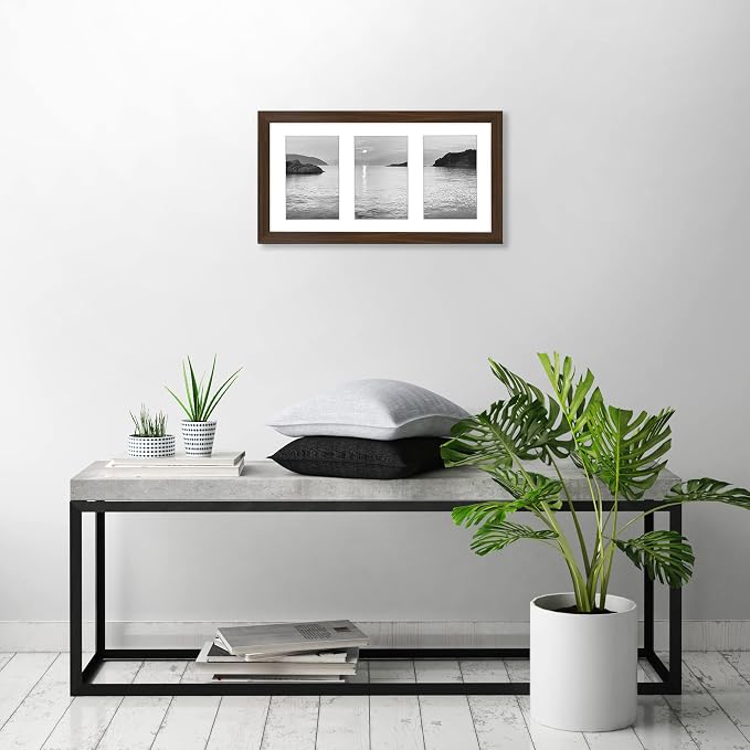 Americanflat 4x6 Collage Picture Frame - Fits 3 - Engineered Wood - Walnut