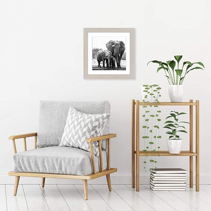 Americanflat 11x11 Picture Frame with Shatter-Resistant Glass - Use as 8x8 Frame with Mat or Display 11x11 Photo Without Mat - Signature Collection - Square Frames for Wall Display - Light Wood