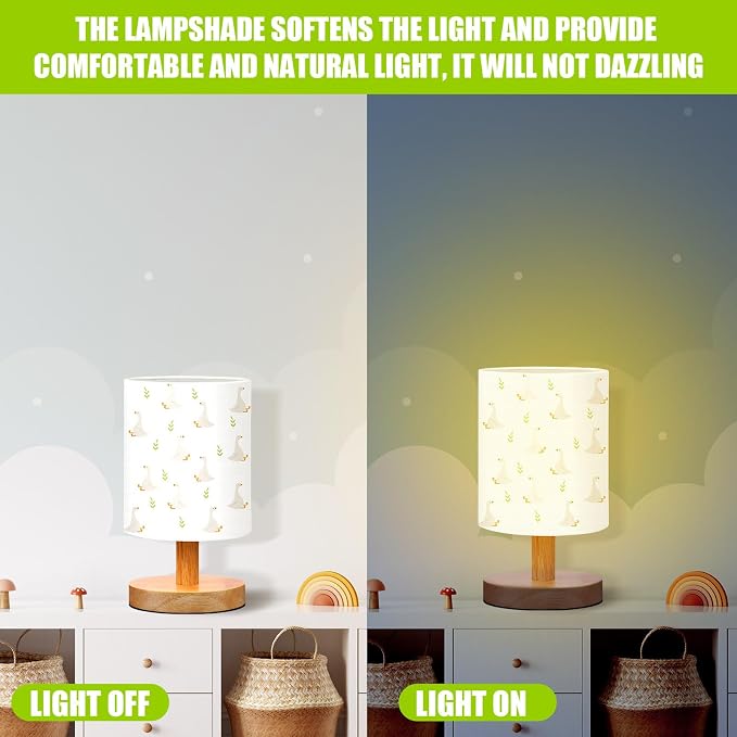VIHOSE Silly Goose Kids Table Lamp for Bedroom Kids Lamps for Girls Room