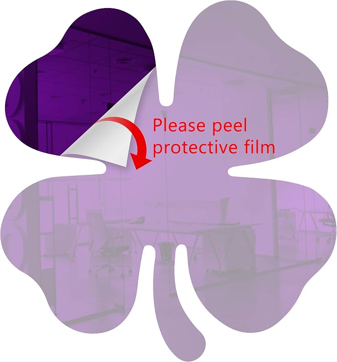Marketing Holders Acrylic Mirror 10" Wide Shamrock Purple .118" Thick No Adhesive Reflective Pieces Perfect for DIY Arts and Crafts School Projects Home or Office Decor Special Events