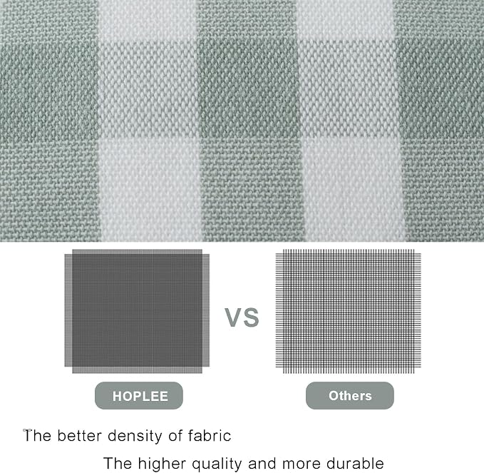 HOPLEE Farmhouse Sage Green Pillow Covers 18x18 Cushion Cover with Buffalo Plaid, Solid Sage Green, Striped and Gingham Plaid Design 18x18 inch,4 Pack