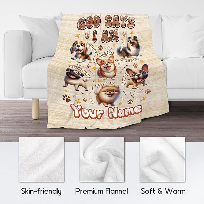 Personalized Dog Blanket for Kids - Custom Gifts for Dog Lovers, Mom, Women, Girls, Boys, Adults, Toddlers - Inspirational Fleece Blanket for Couch With Dogs, 30"x40"