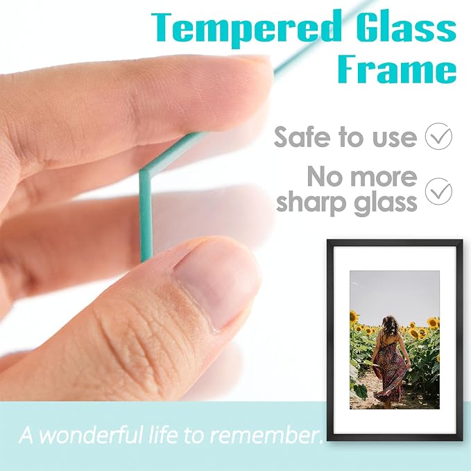 Frametory 6 Pack 16x24 Black Picture Frame with Real Glass Mat for 12x18