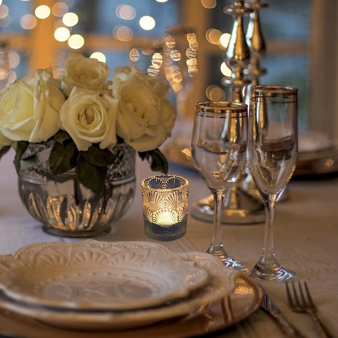 Woho 12pcs Clear Votive Candle Holders, Tealight Candle Holder for Wedding