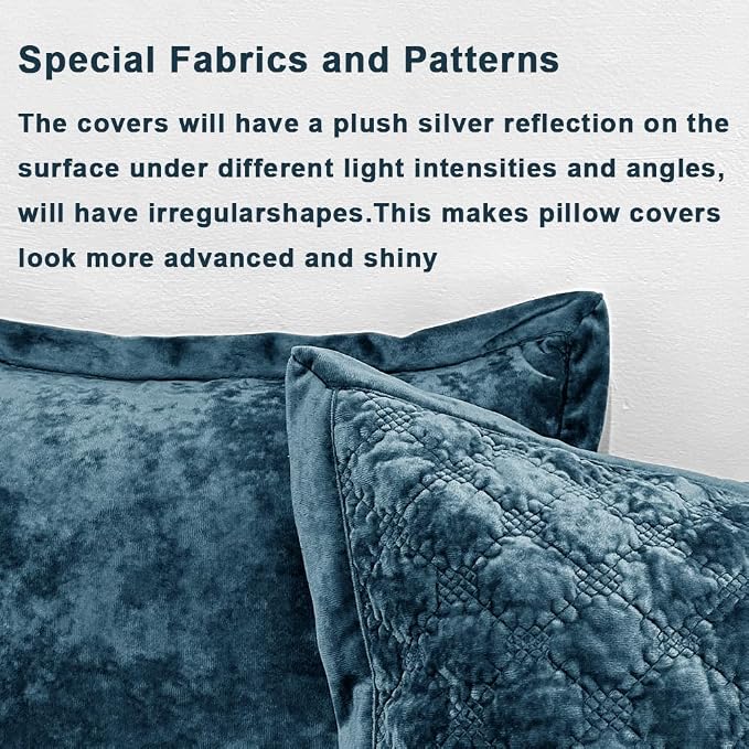Throw Pillow Cover 18x18 1 Piece Velvet Square Pillowcase Soft Skin-Friendly Cross Process Decorative Farmhouse Cushion Covers for Couch Sofa Bedroom Living Room,Blue