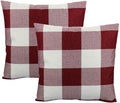 VAKADO Buffalo Plaid Throw Pillow Covers 26x26 Set of 2, Red & White | Red buffalo check polyester, hidden zipper. Christmas gingham decor for porch, patio, Winter & Festival. Machine washable.