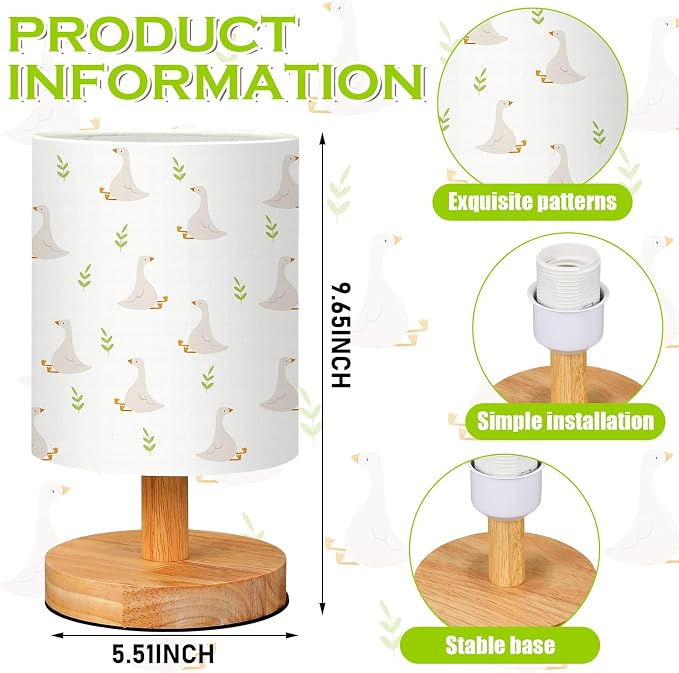 VIHOSE Silly Goose Kids Table Lamp for Bedroom Kids Lamps for Girls Room