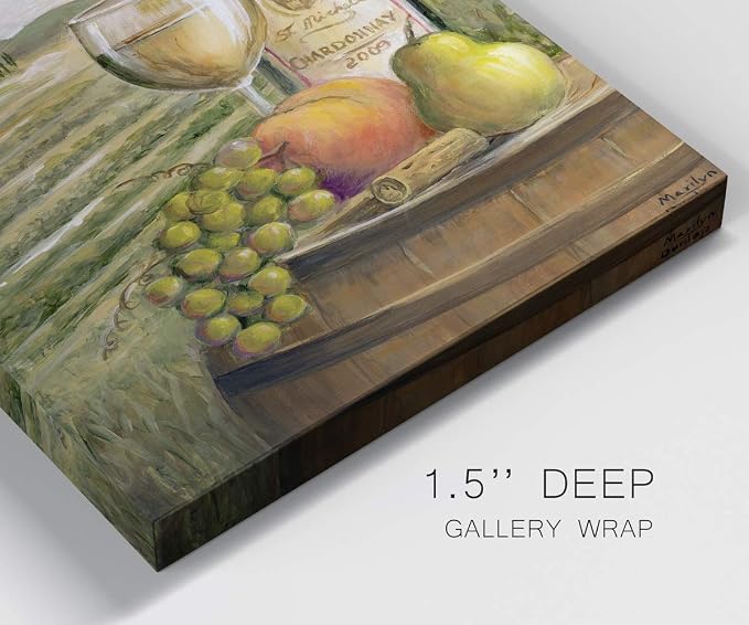 Renditions Gallery Canvas Wall Art Modern Paintings Decorations Country Red Wine Romantic Nature Wall Hanging Vegetable Canvas Artwork for Bedroom Office Kitchen Prints - 12"x24" LT43