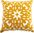 Alysheer Embroidered Decorative Throw Pillow Cover 20"x 20", Boho Mandala Modern Thick Embroidery Pattern, Durable Cotton Canvas Soft Cushion Case for Sofa Couch Bed Living Room (Mustard Yellow)