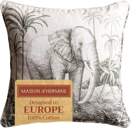 Maison d' Hermine Throw Pillow Covers 100% Cotton (18" x 18" - Pack of 1)