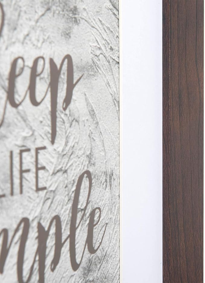 kennethan 2 Pcs Dark Brown Frame Set - 8x10 or 5x7 Picture with Mat or Without Mat on the Wall