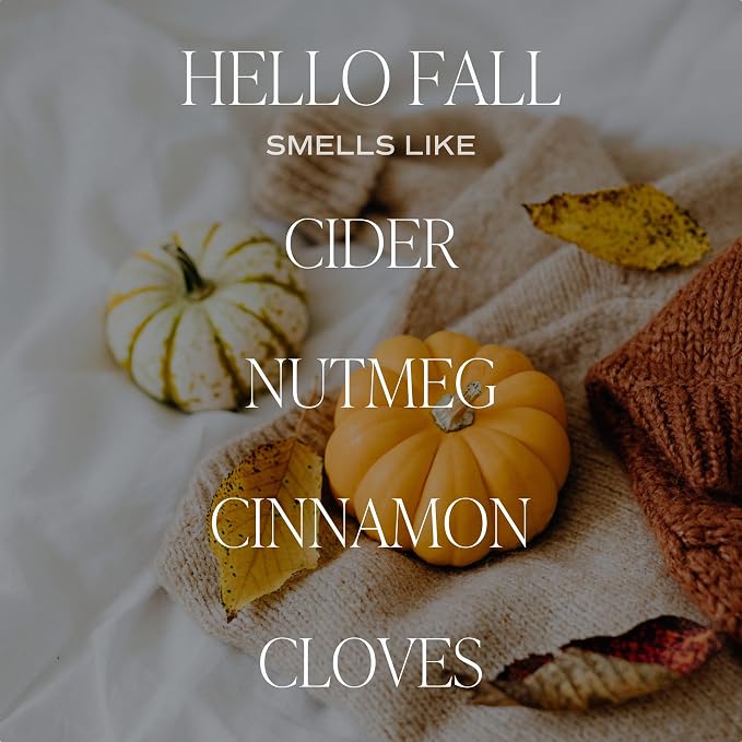 Sweet Water Decor Hello Fall Candle, 9oz Amber Jar, Autumn Scents for Home