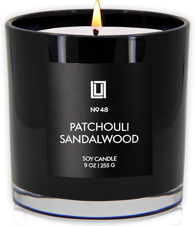 Lulu Candles | Patchouli Sandalwood | Smells Like Wood & Musk | Luxury Scented Soy Jar Candle | Hand Poured in The USA | Highly Scented Long Lasting (9 Oz.)