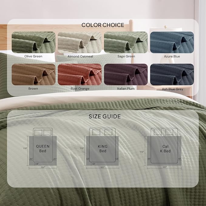 Oversized King Quilt-White Lightweight Bedspreads Quilt Bedding Set | Soft Coverlet with 2 Shams for All Seasons, Suitable for Bed, Couch, 102"x110"