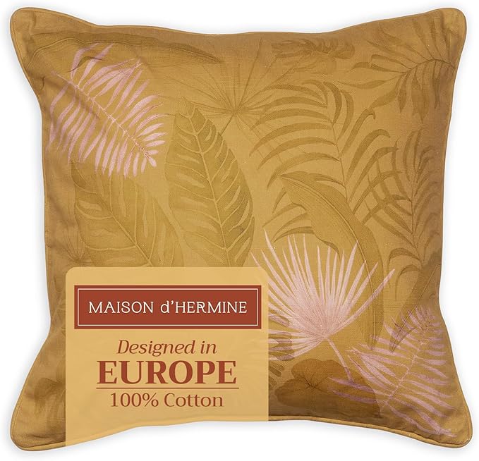 Maison d' Hermine Throw Pillow Covers 100% Cotton (18" x 18" - Pack of 1)