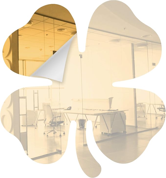 Marketing Holders Acrylic Mirror 8" Wide Shamrock Gold .118" Thick No Adhesive Reflective Pieces Perfect for DIY Arts and Crafts School Projects Home or Office Decor Special Events