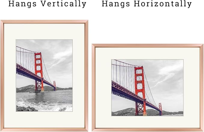 Frametory 11x14 Dark Gray Aluminum Metal Picture Frame Mat for 8x10 Glass