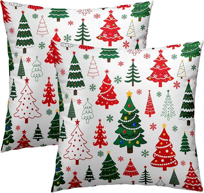 Giwawa Christmas Trees Double Sided Pillow Covers Set of 2